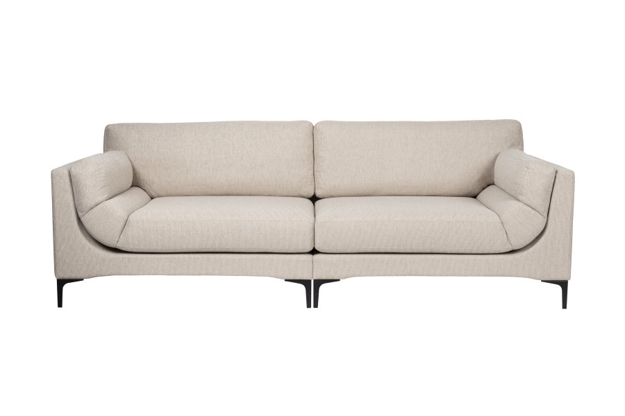 ZUIVER Balkon 3-personers sofa - beige polyester og stl