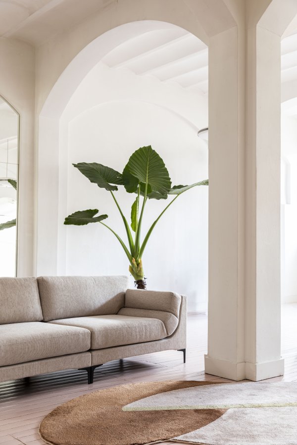 ZUIVER Balkon 3-personers sofa - beige polyester og stl