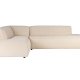 ZUIVER Fed Freddy Rib hjrnesofa, Venstre - natur fljl polyester og plast