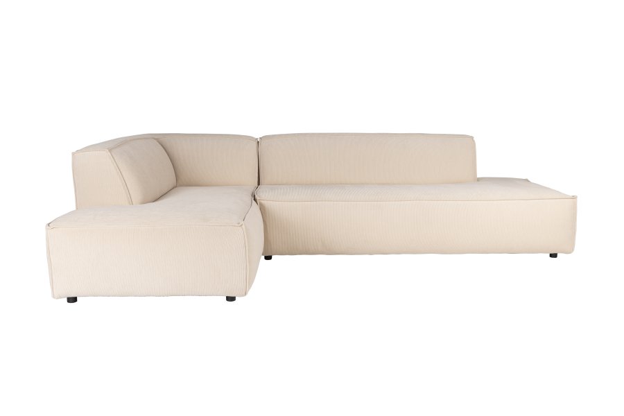 ZUIVER Fed Freddy Rib hjrnesofa, Venstre - natur fljl polyester og plast