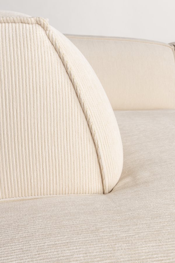 ZUIVER Fed Freddy Rib hjrnesofa, Venstre - natur fljl polyester og plast