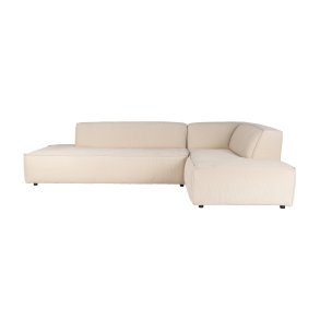 ZUIVER Fed Freddy Rib hjrnesofa, Hjre - natur fljl polyester og plast