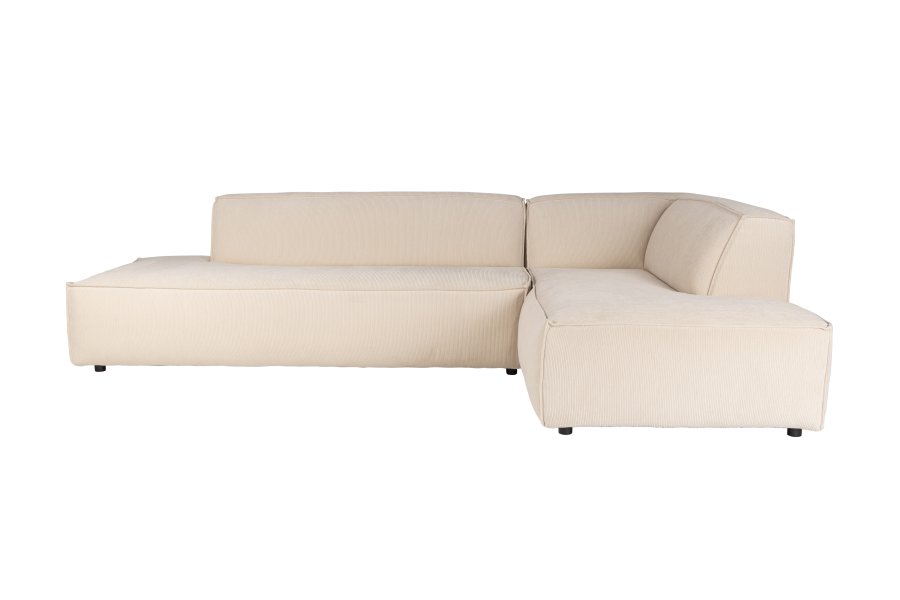 ZUIVER Fed Freddy Rib hjrnesofa, Hjre - natur fljl polyester og plast