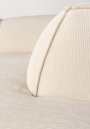 ZUIVER Fed Freddy Rib hjrnesofa, Hjre - natur fljl polyester og plast