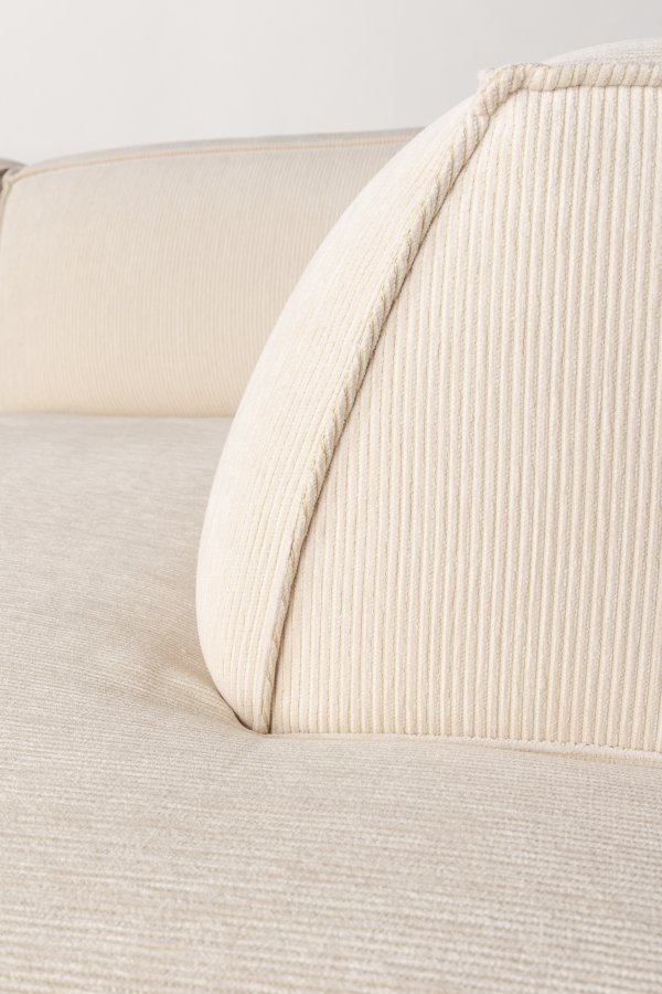 ZUIVER Fed Freddy Rib hjrnesofa, Hjre - natur fljl polyester og plast