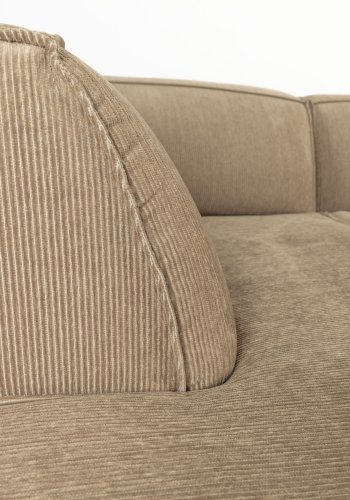 ZUIVER Fed Freddy Rib hjrnesofa, Venstre - caramel fljl polyester og plast