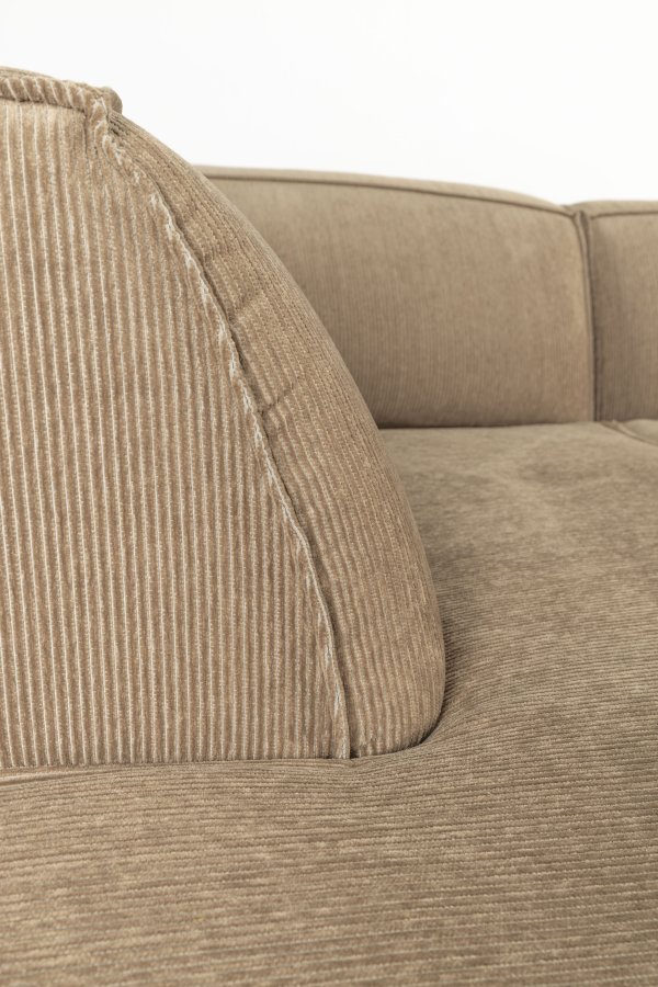 ZUIVER Fed Freddy Rib hjrnesofa, Venstre - caramel fljl polyester og plast