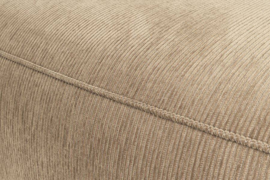 ZUIVER Fed Freddy Rib hjrnesofa, Venstre - caramel fljl polyester og plast