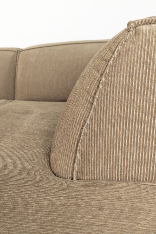ZUIVER Fed Freddy Rib hjrnesofa, Hjre - caramel fljl polyester og plast