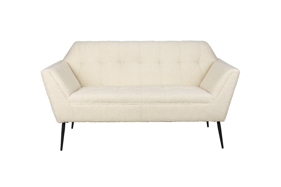 DUTCHBONE Kate 2-pers. sofa - beige bouclé stof og sort jern