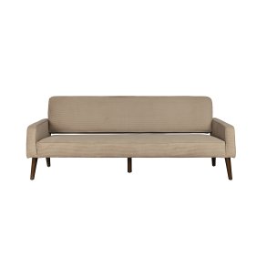 DUTCHBONE Preston sofa - beige fljl stof og brun gummitr