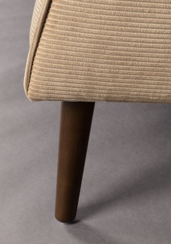 DUTCHBONE Preston sofa - beige fljl stof og brun gummitr