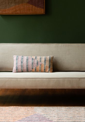 DUTCHBONE Preston sofa - beige fljl stof og brun gummitr