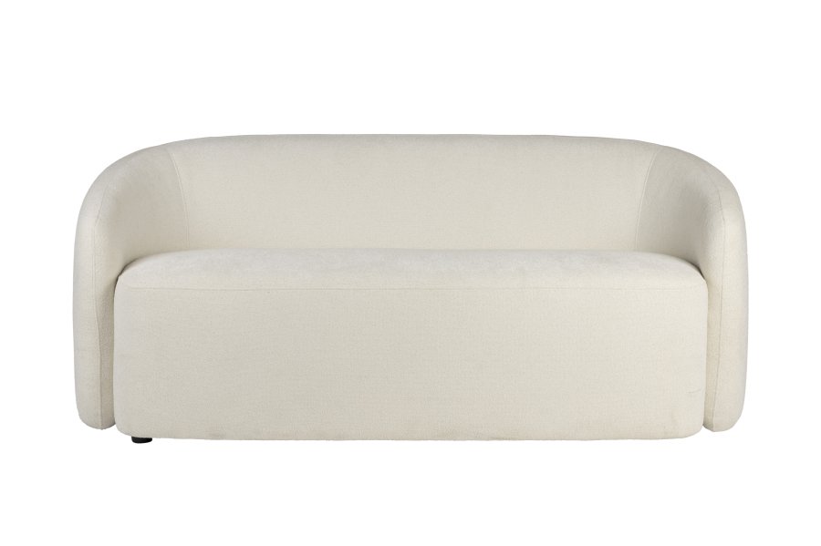 WHITE LABEL LIVING Len sofa - hvid polyester og fyrretr