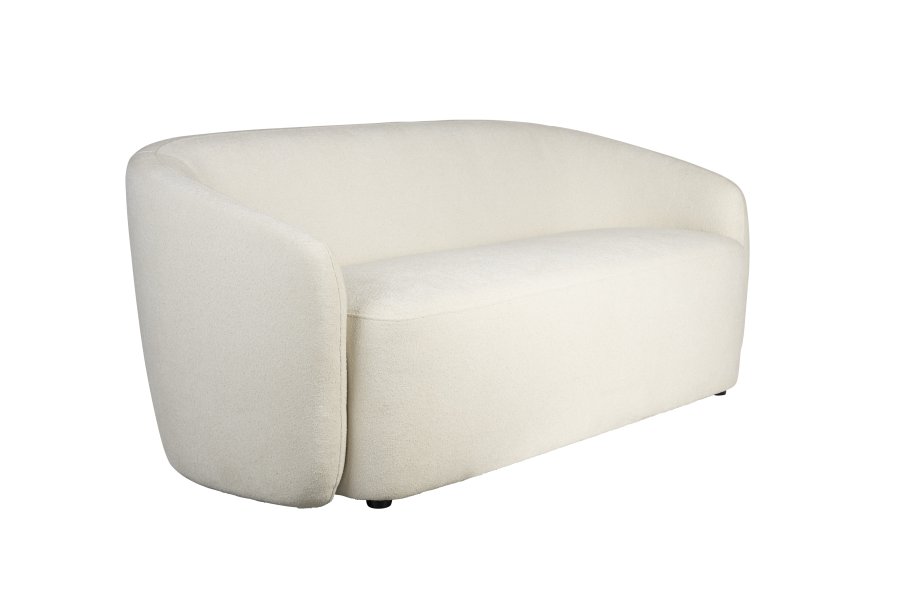 WHITE LABEL LIVING Len sofa - hvid polyester og fyrretr