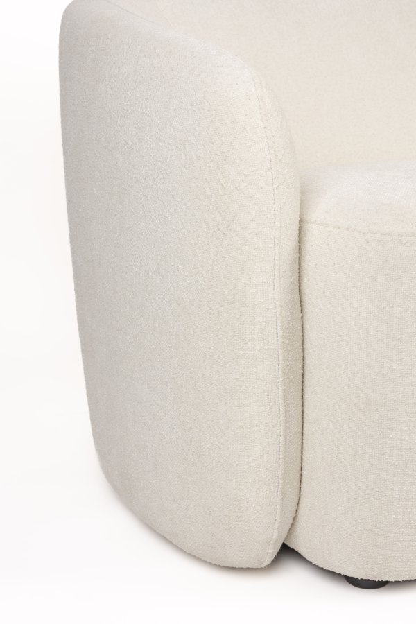 WHITE LABEL LIVING Len sofa - hvid polyester og fyrretr