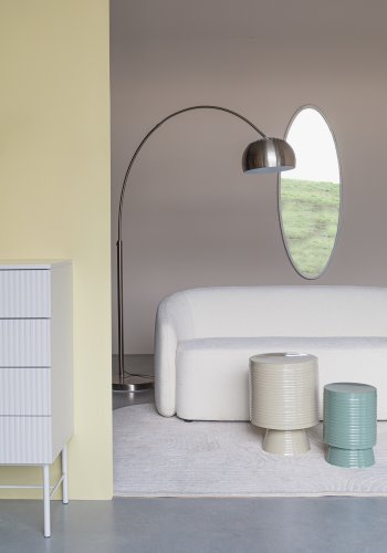 WHITE LABEL LIVING Len sofa - hvid polyester og fyrretr