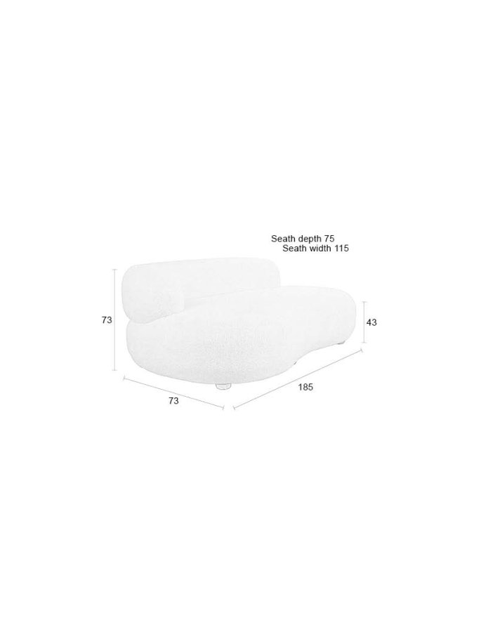 WHITE LABEL LIVING Noxx sofa - hvid polyester og MDF