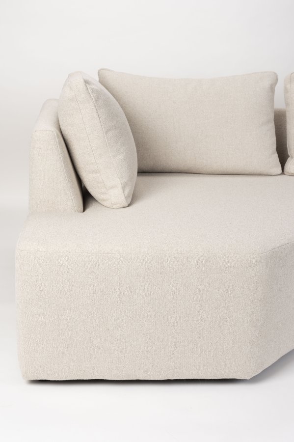 ZUIVER Prosper modulsofa, hjre - beige polyester