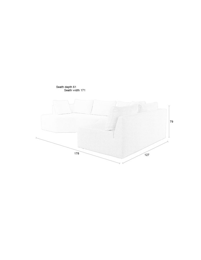 ZUIVER Prosper modulsofa, hjre - cappuccino polyester