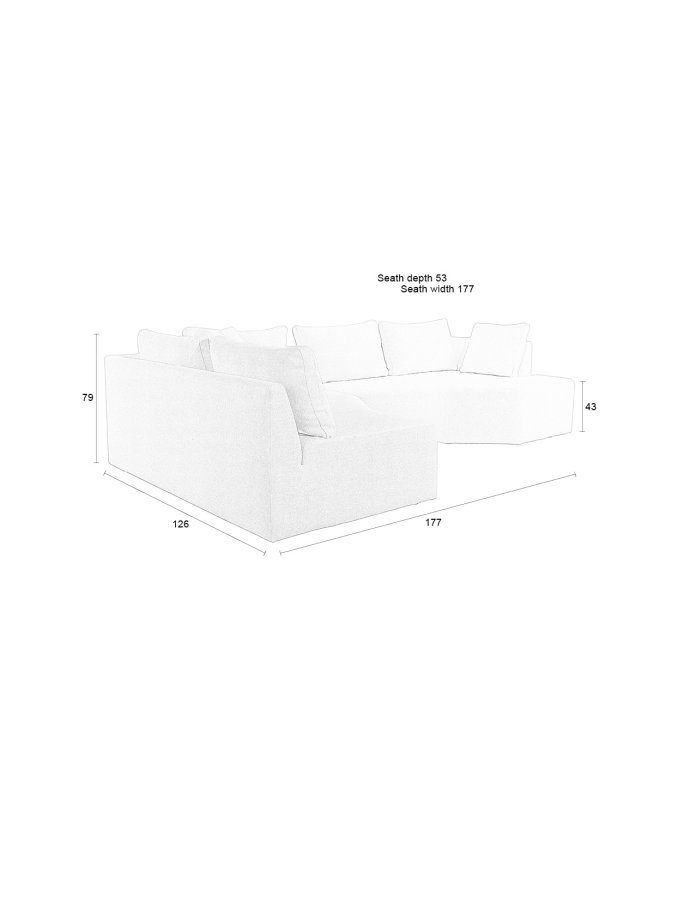 ZUIVER Prosper modulsofa, venstre - cappuccino polyester