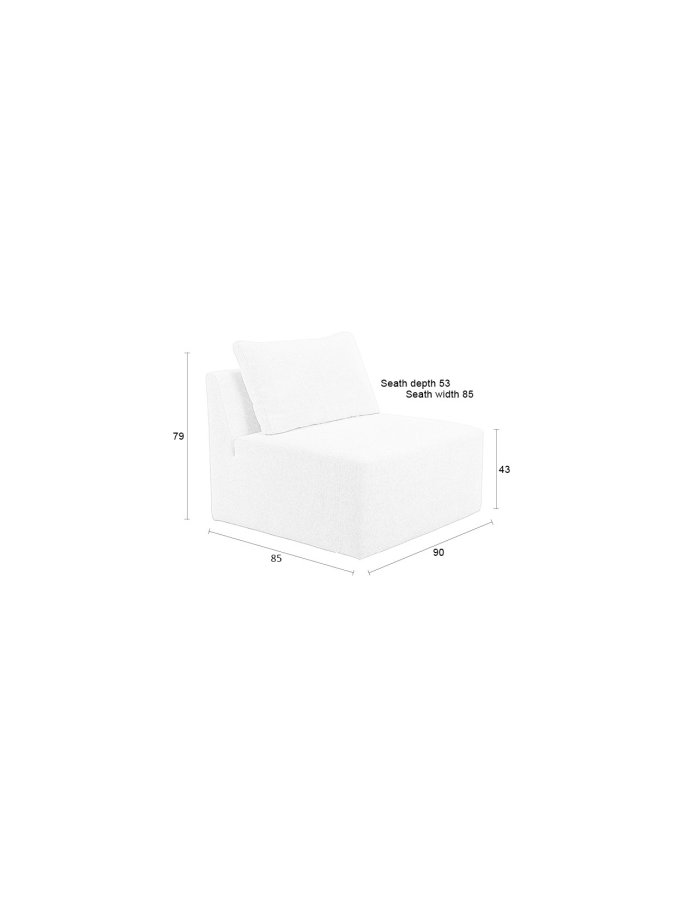 ZUIVER ZUIVER Prosper 1 pers. modul sofaelement - beige polyester