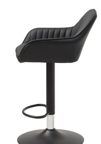 Brooks barstol, m. rygln, armln, fodsttte og gaslift - sort PU og sort metal