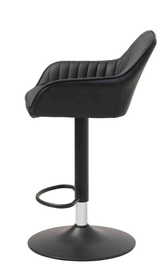 Brooks barstol, m. rygln, armln, fodsttte og gaslift - sort PU og sort metal