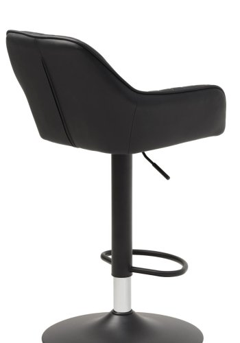 Brooks barstol, m. rygln, armln, fodsttte og gaslift - sort PU og sort metal