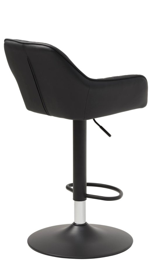 Brooks barstol, m. rygln, armln, fodsttte og gaslift - sort PU og sort metal