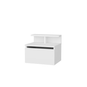 FUNZI LIVING Alice vghngt natbord, m. opbevaring - hvid melamin (39,8x31,9)