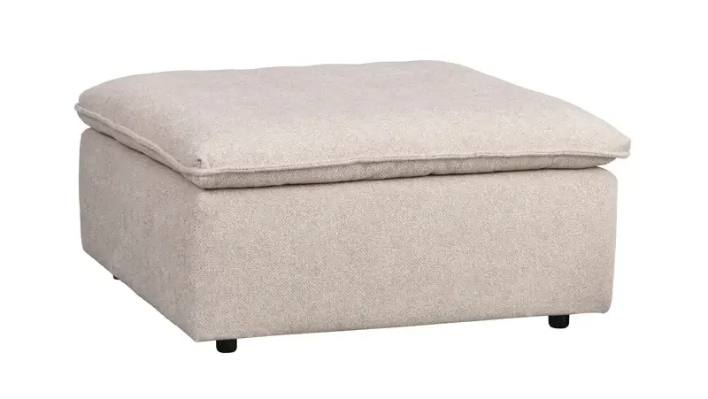 ROWICO Rawlins fodskammel, kvadratisk - beige stof (91x91)