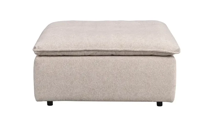 ROWICO Rawlins fodskammel, kvadratisk - beige stof (91x91)