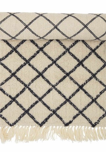 BLOOMINGVILLE gulvlber - natur uld/bomuld, rektangulr (200x70)