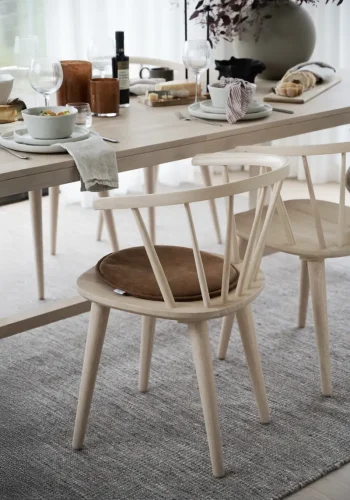 ROWICO Fulton sdehynde, rund - brun lder-textil (38)