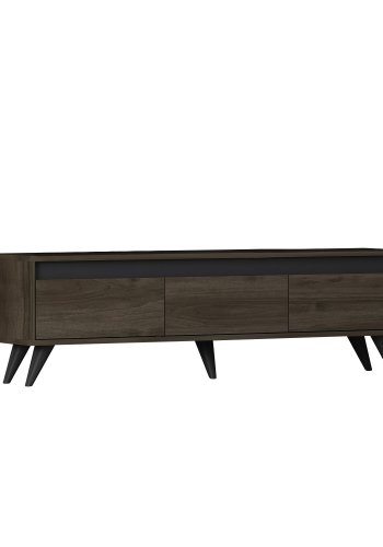 NORDVÄRK Century TV-bord, m. 3 lger - valnd melamin og PVC (150x30)