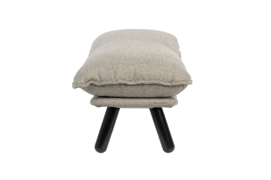 ZUIVER Lazy Sack fodskammel LL, rektangulr - lysegr polyester og bgetr