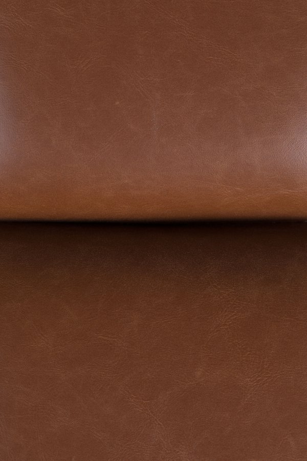 DUTCHBONE Bar fodskammel, rektangulr - brun PU og sort stl (67x51,5)