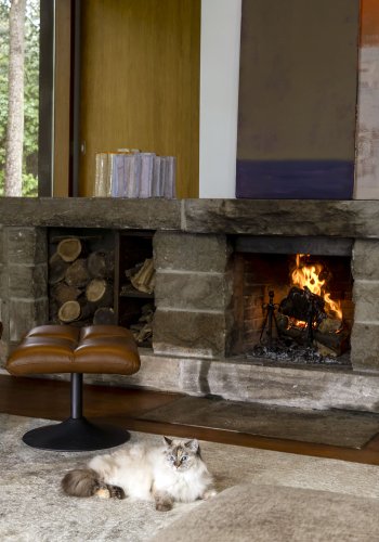 DUTCHBONE Bar fodskammel, rektangulr - brun PU og sort stl (67x51,5)