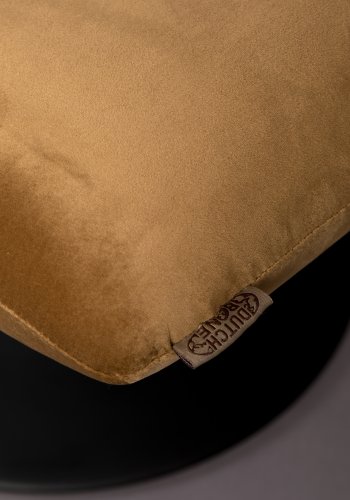 DUTCHBONE Bar fodskammel, rektangulr - gyldenbrun polyester og sort stl (67x51,5)