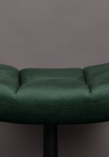 DUTCHBONE Bar fodskammel, rektangulr - grn fljl stof og sort stl (67x51,5)