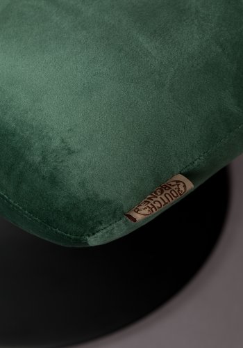 DUTCHBONE Bar fodskammel, rektangulr - grn fljl stof og sort stl (67x51,5)