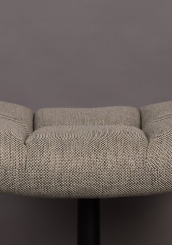 DUTCHBONE Bar fodskammel, rektangulr - lysegr polyester og sort stl (67x51,5)