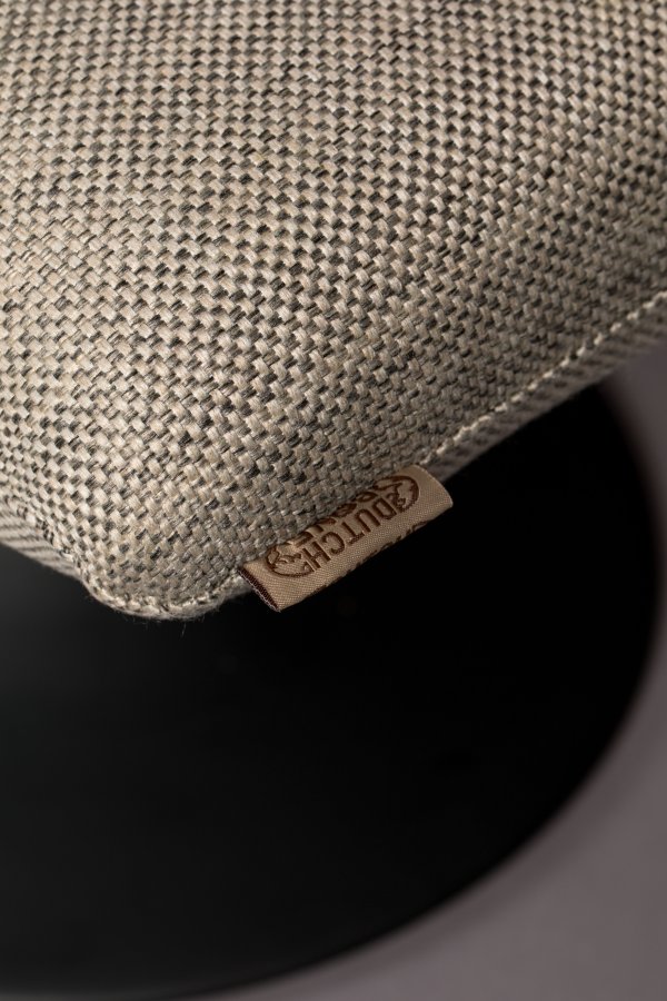 DUTCHBONE Bar fodskammel, rektangulr - lysegr polyester og sort stl (67x51,5)