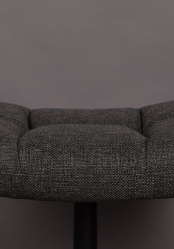 DUTCHBONE Bar fodskammel, rektangulr - mrkegr polyester og sort stl (67x51,5)