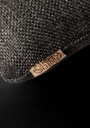 DUTCHBONE Bar fodskammel, rektangulr - mrkegr polyester og sort stl (67x51,5)