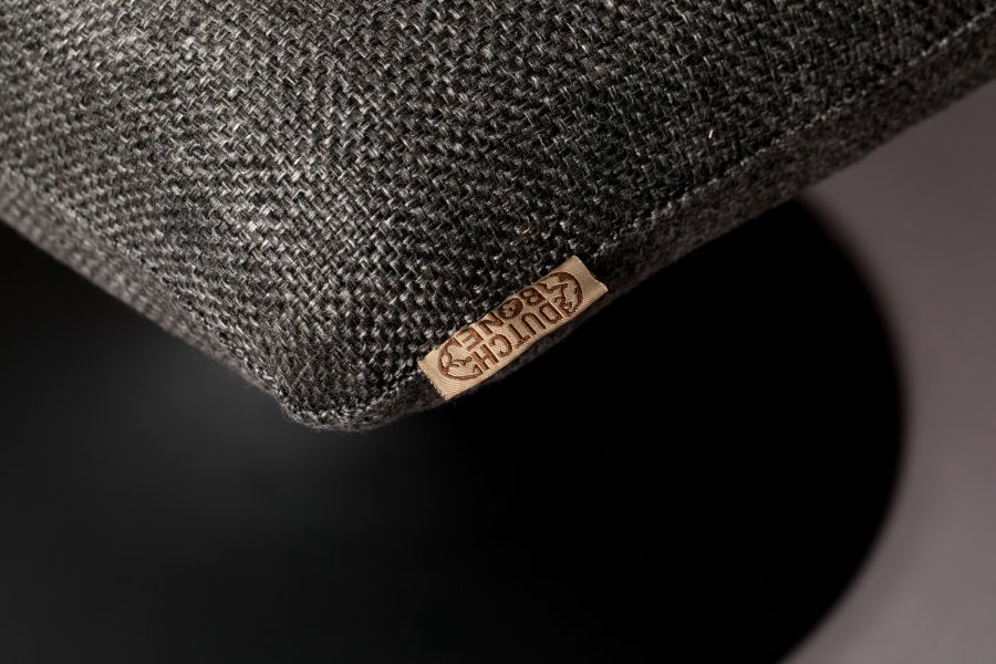 DUTCHBONE Bar fodskammel, rektangulr - mrkegr polyester og sort stl (67x51,5)