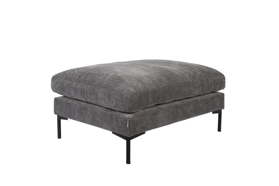 ZUIVER Sommer fodskammel, rektangulr - antracitgr polyester og stl