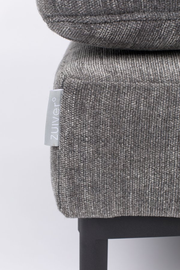 ZUIVER Sommer fodskammel, rektangulr - antracitgr polyester og stl