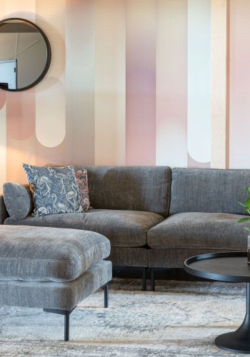 ZUIVER Sommer fodskammel, rektangulr - antracitgr polyester og stl